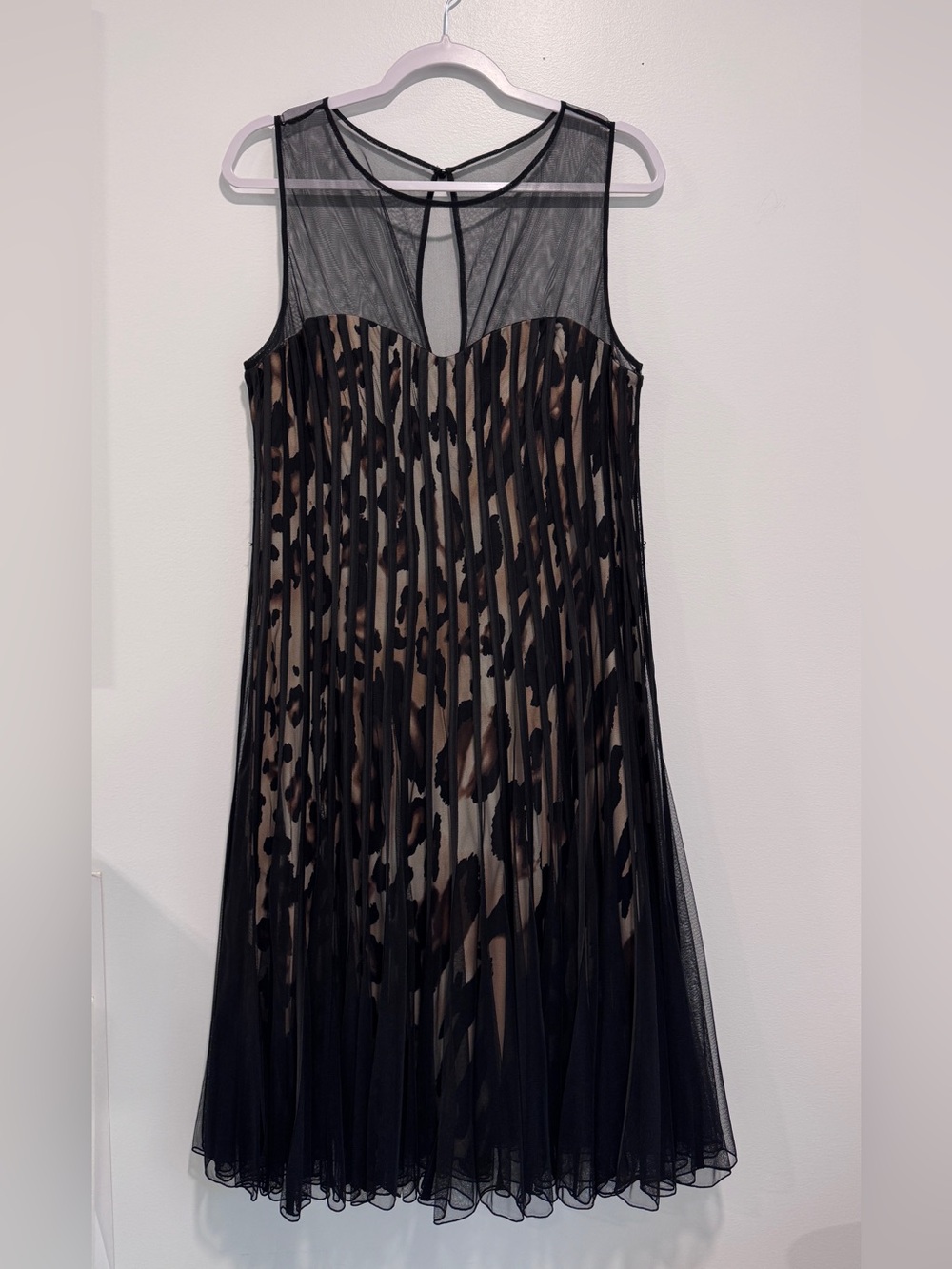 JS Collections Leopard Print Midi Dress in Black, Tan, Gray